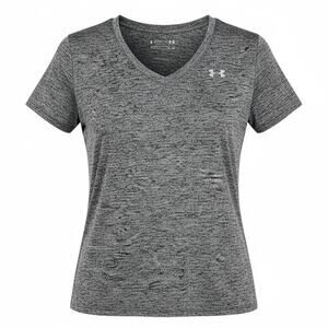 Under Armour Gray V-neck tech fabric training/workout shirt - Large